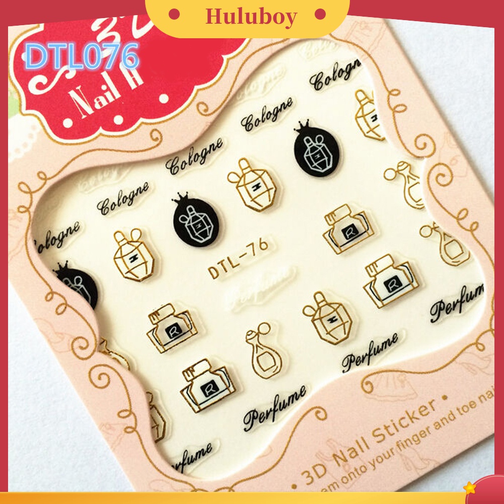 Huluboy Huluboy♡ Stiker Kuku Motif Tulisan Untuk Dekorasi Manicure DIY