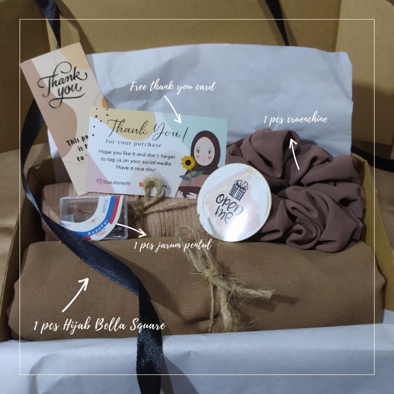 

Hampers gift box hijab bella square | hampers bella square | PAKET A1