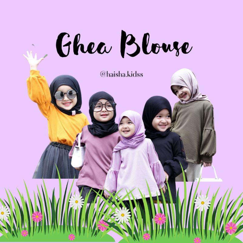 GHEA BLOUSE ALMAHYRA Korean Look style Lilac Baju Lilac Blouse anak kekinian Baju atasan bayi