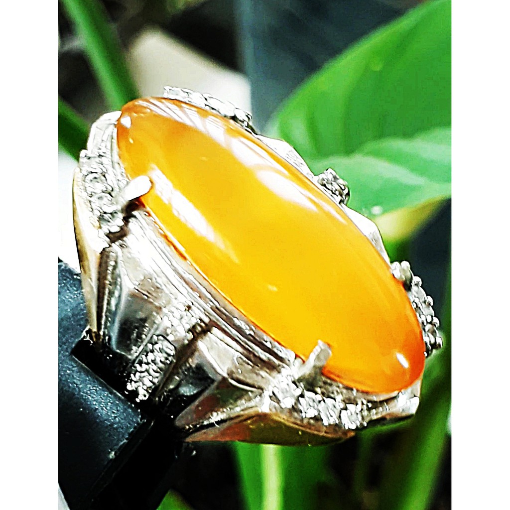 OBI KUNING batu akik natural bacan obi kuning kristal size jumbo 29mm