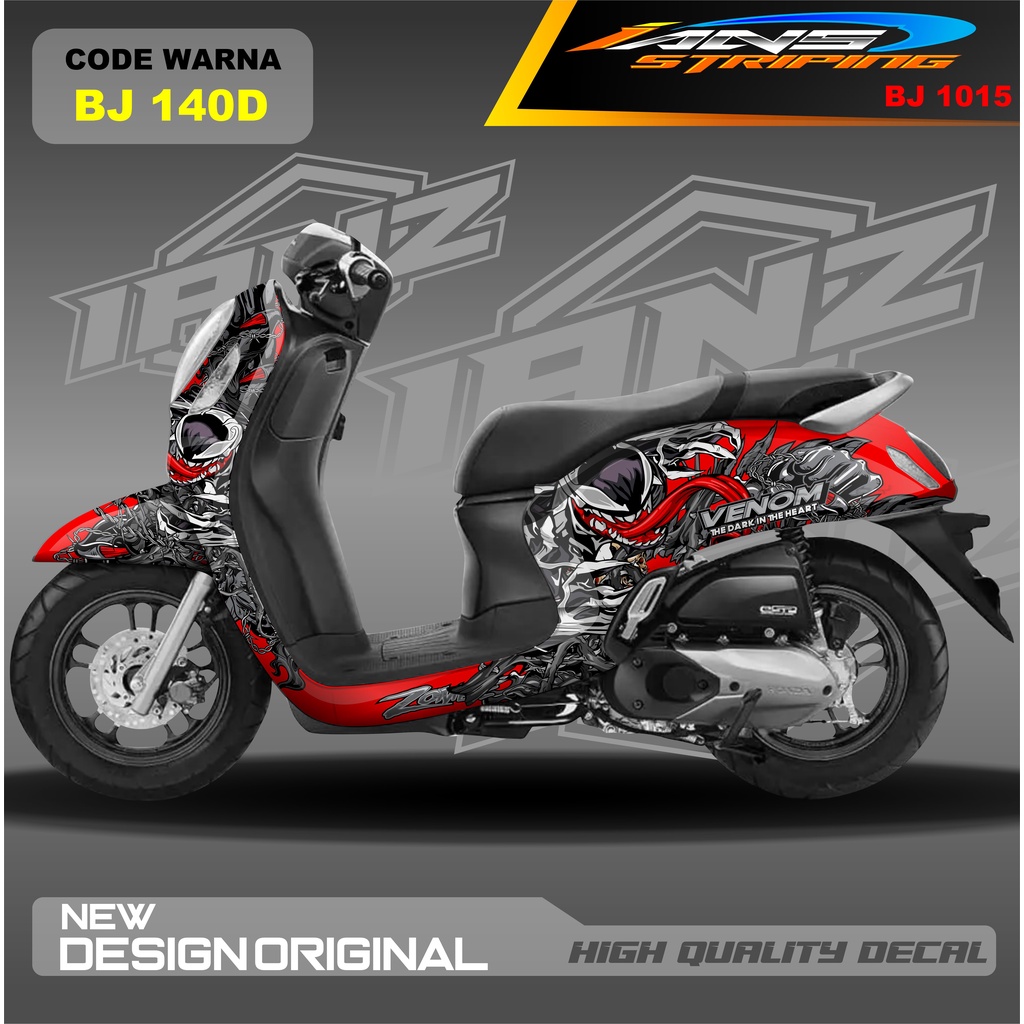 STIKER DECAL SCOOPY FULL BLOK MOTOR / STICKER DECAL  HONDA SCOOPY FULL BODY / STICKER VARIASI SCOOPY TERBARU  / STICKER SCOOPY