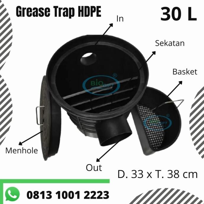 GREASE TRAP HDPE, PERANGKAP LEMAK DAPUR, GREASE TRAP 30 L, GREASE TRAP