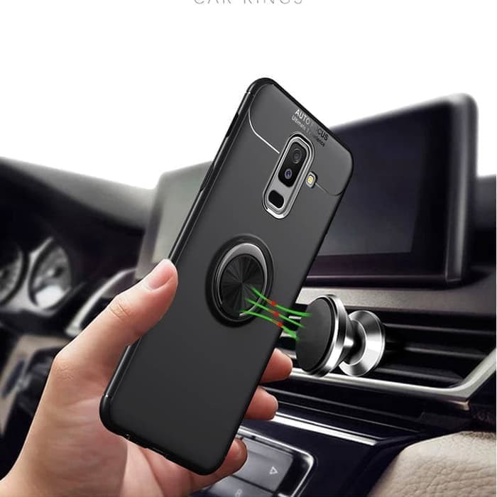 Autofocus Samsung Galaxy A6 A6 PLUS Softcase Magnetic Ring Case Cover