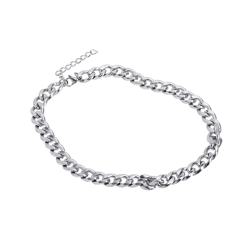 Kalung Choker Bahan Stainless Steel Ukuran 8mm Untuk Pria Dan Wanita