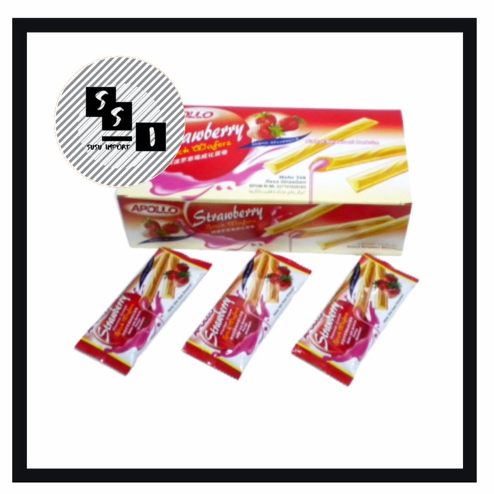 

Apollo Stick Strawberry/ biskuit strawberry berkrim 264g