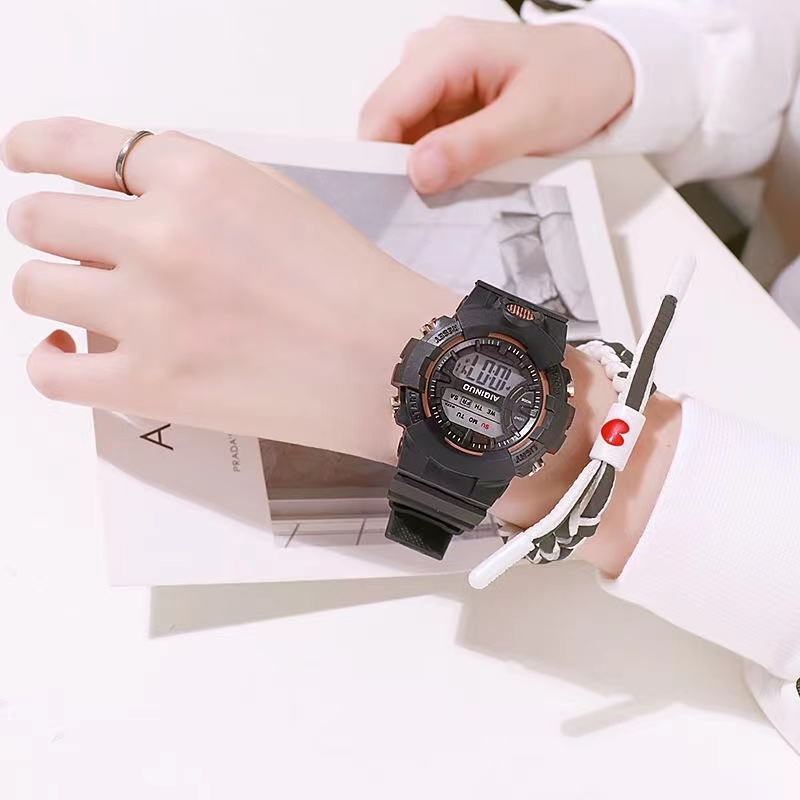 ✅COD Jam Tangan Digital Wanita Pria Fashion Sport Rubber Bulat Watch LED Import murah   S1172