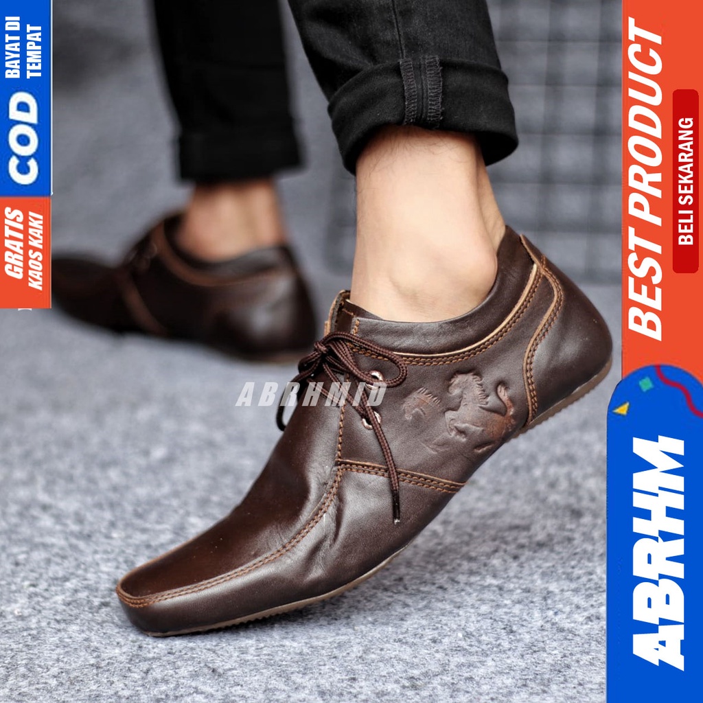 ABRHM x LETO Sepatu Formal Casual Pantofel Pria Kerja Kantor Kuliah Cowok Keren Originall