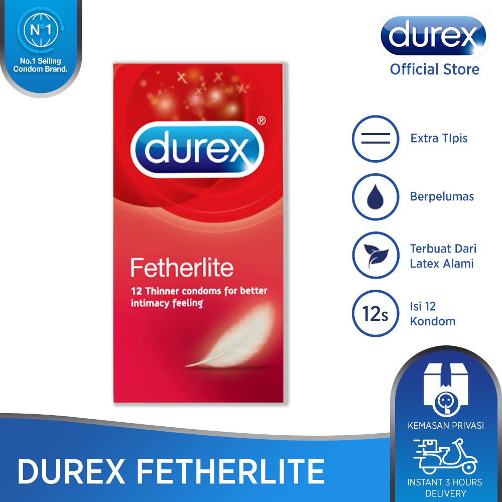 Durex Fetherlite 12s Kondom Tipis Shopee Indonesia