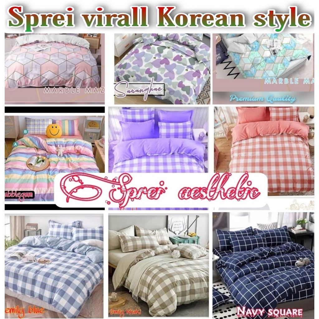 SPREI AESTHETIC MOTIF KOTAK / SPREI KOTAK KOTAK FREE SARBAN SARGUL