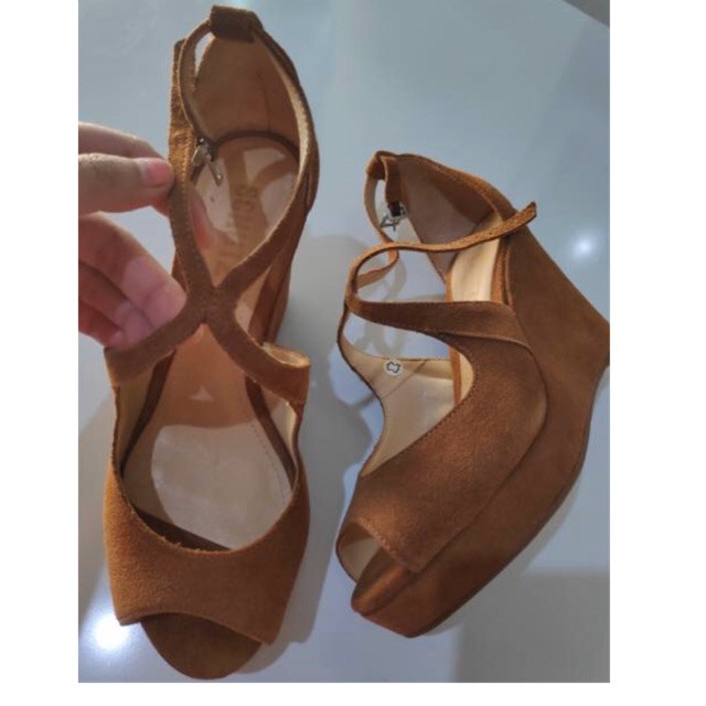 SCHUTZ Brown Suede Wedges [Original]
