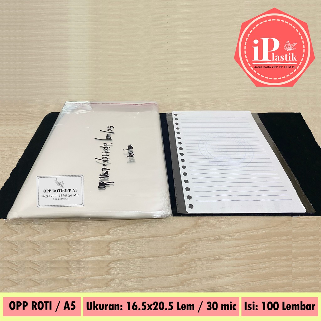Plastik OPP Lem 16,5 x 20.5 / Plastik A5/ Plastik Roti