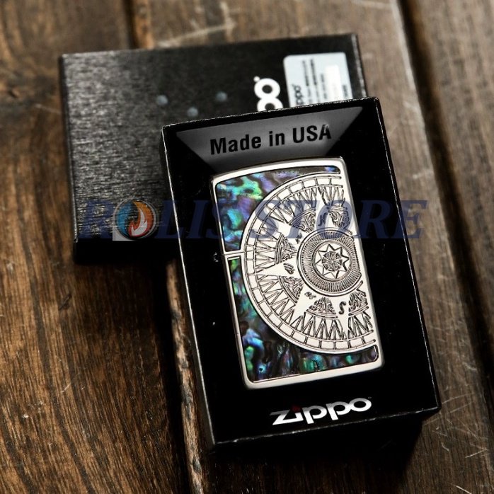 COD- Korek Zippo Gold Grafir Emboss Compass Rear High Premium Quality Made In Usa &quot;Limited Edition&quot;