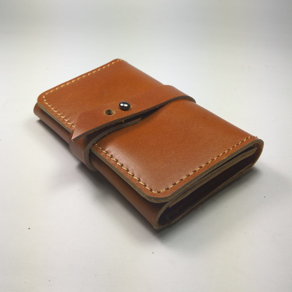 dompet kartu | wallet card holder muat banyak kulit asli warna tan