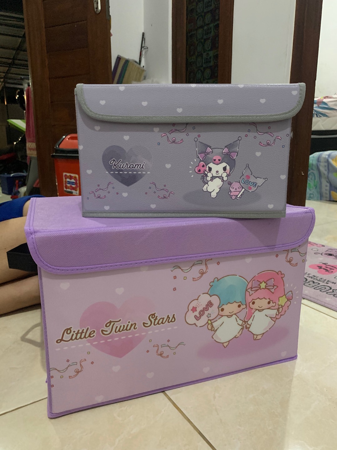Storage Box Lipat L Serbaguna Hello Kitty Melody Little Twin Kuromi Pompompurin Cinnamoroll Sanrio
