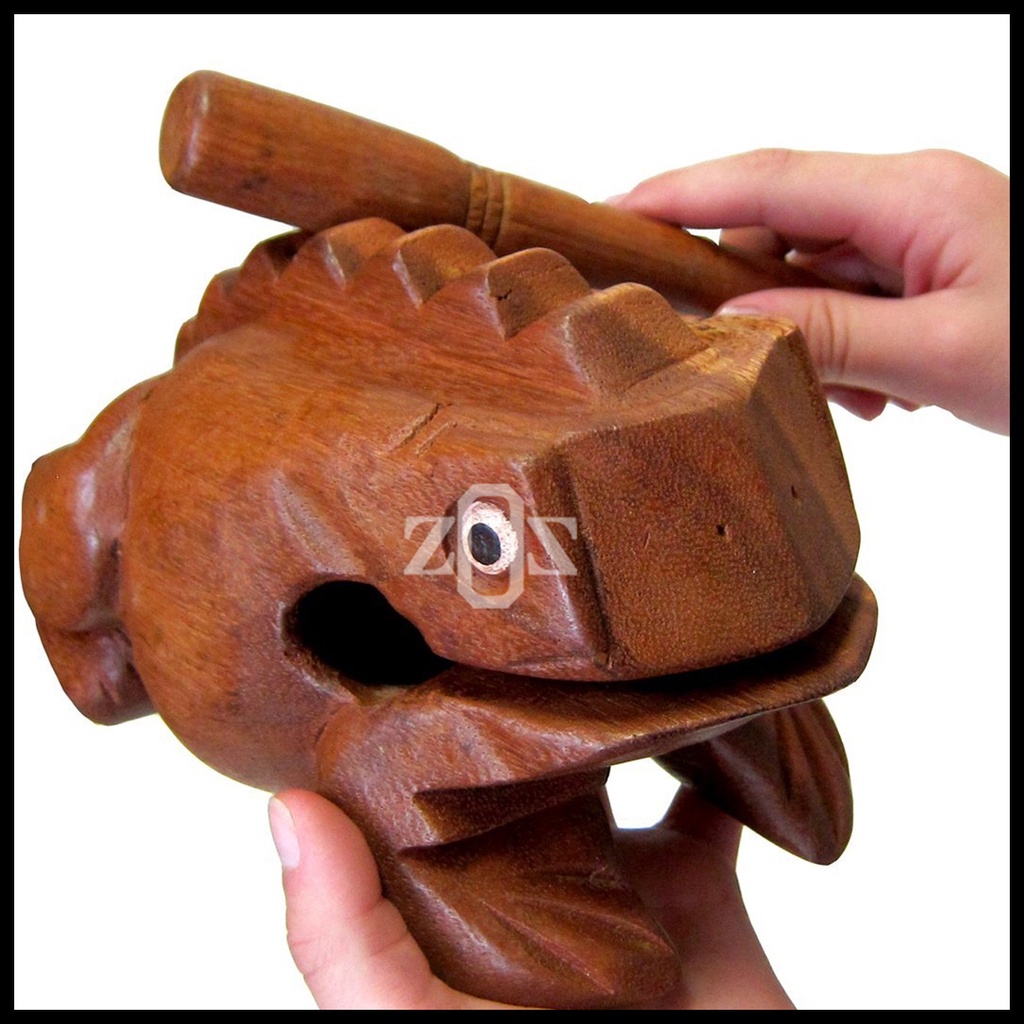 Guiro Rasp Frog Perkusi Percussion Small Wood 4 inch