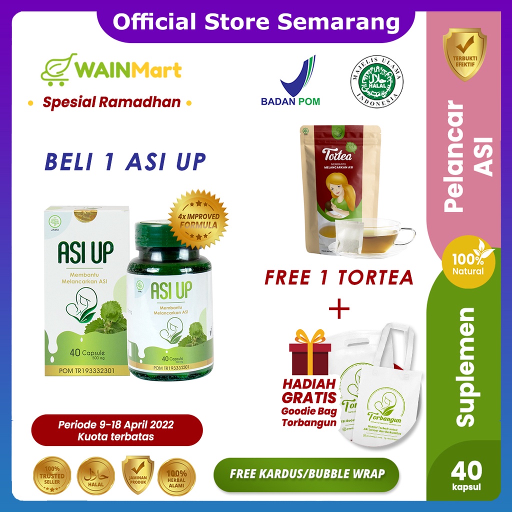 ASI UP Suplemen Pelancar ASI Booster Torbangun Herbal Untuk Ibu Menyusui BPOM Asi Up Torbangun Original