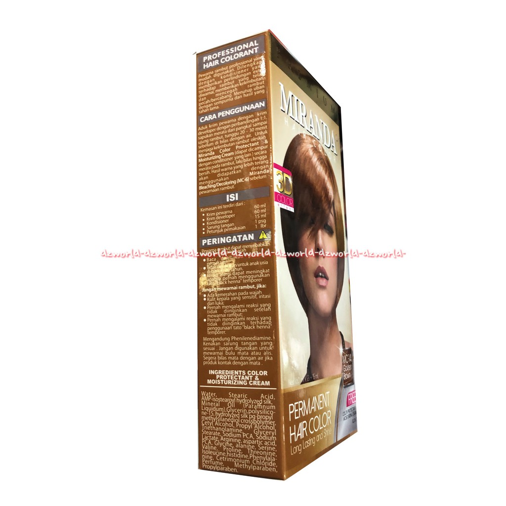 Premium Miranda MC 14 Golden Brown Permanent Cat Pewarna Rambut Dengan kondisioner