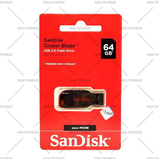 ORIGINAL SANDISK FLASHDISK 64GB CRUZER BLADE CZ50 USB FLASH DISK 64 GB aksesoris hp | flasdisk |