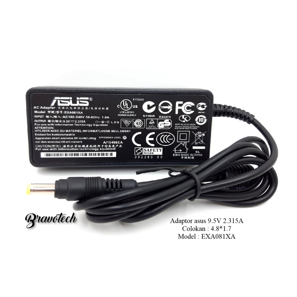 Adaptor ASUS  9.5V 2.315A  4.8*1.7 22W Charger for ASUS Eee PC 700 701SD 2G 4G Surf 8G
