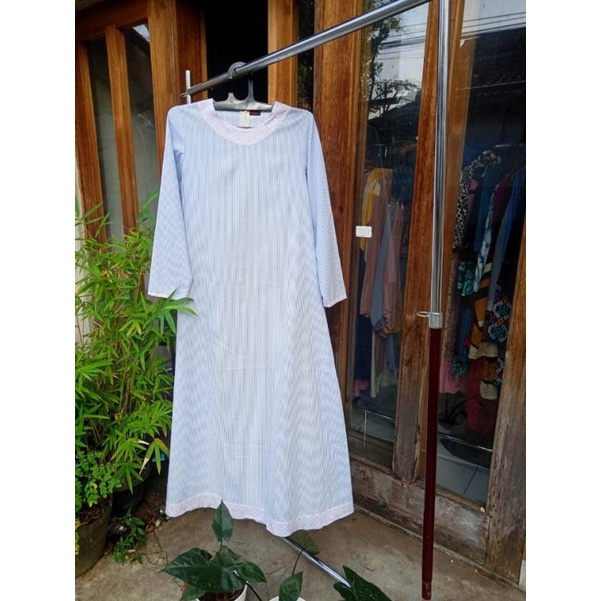 Gamis katun salur biru by cha.lisca