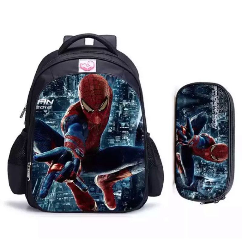 Tas ransel anak laki-laki superhero 2in1 - tas + tempat pinsil - tas anak