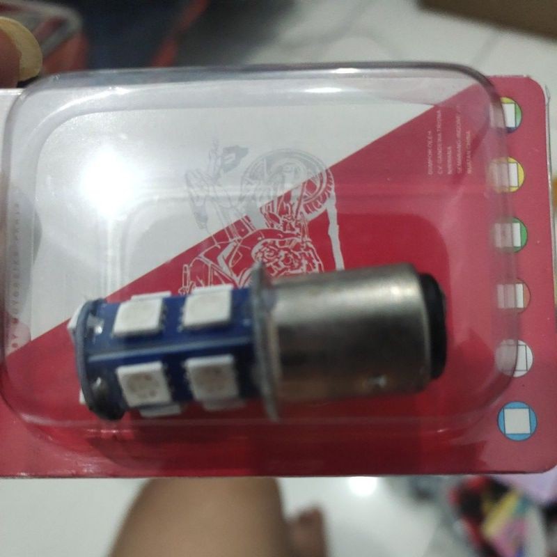 Lampu Led Rem stop 13 mata belakang strobo flash kedip bohlam rem led motor mobil kaki 2 dc 12 vl-Biru