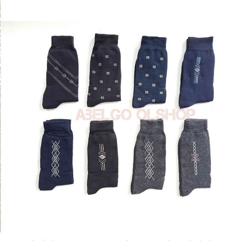 12 pasang- kaos kaki kantor motif casual panjang/lusinan kaos kaki casual panjang