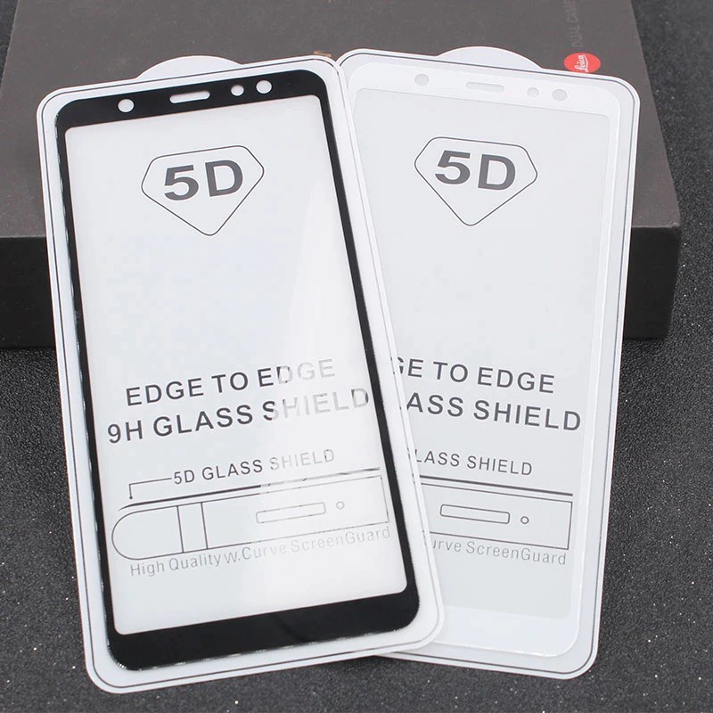 Tempered Glass 5D Samsung A6 A6+ A7 A8 A8+ PLUS 2018 J8 Full Cover Color