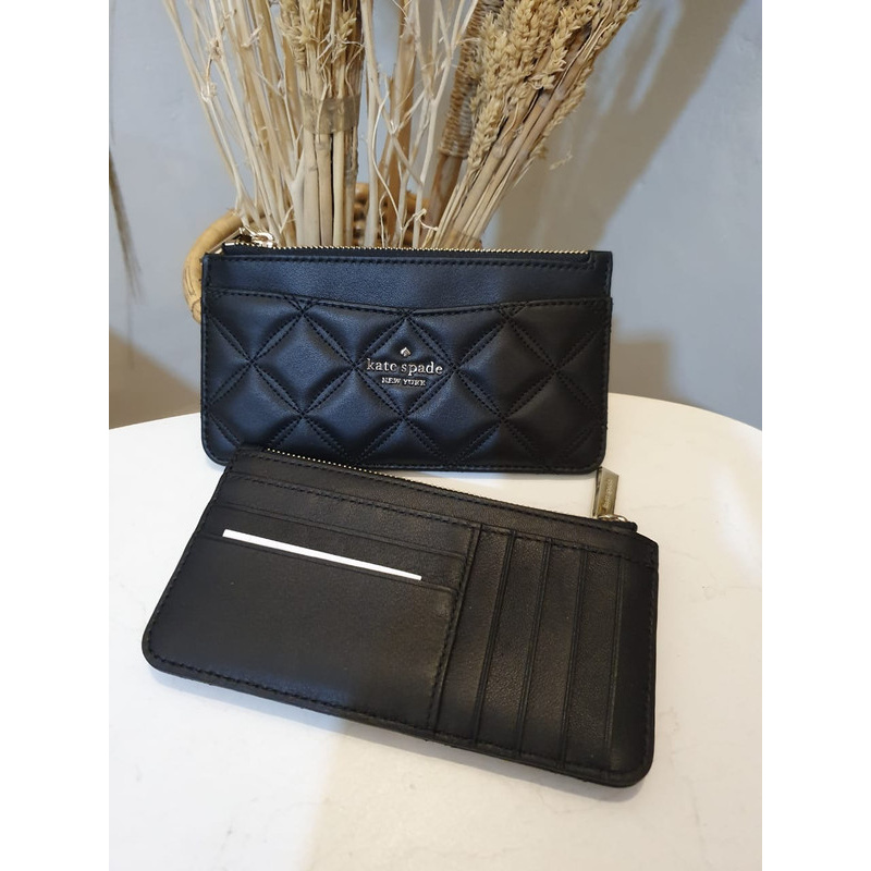 dompet kartu kate spade natalia slim card black
