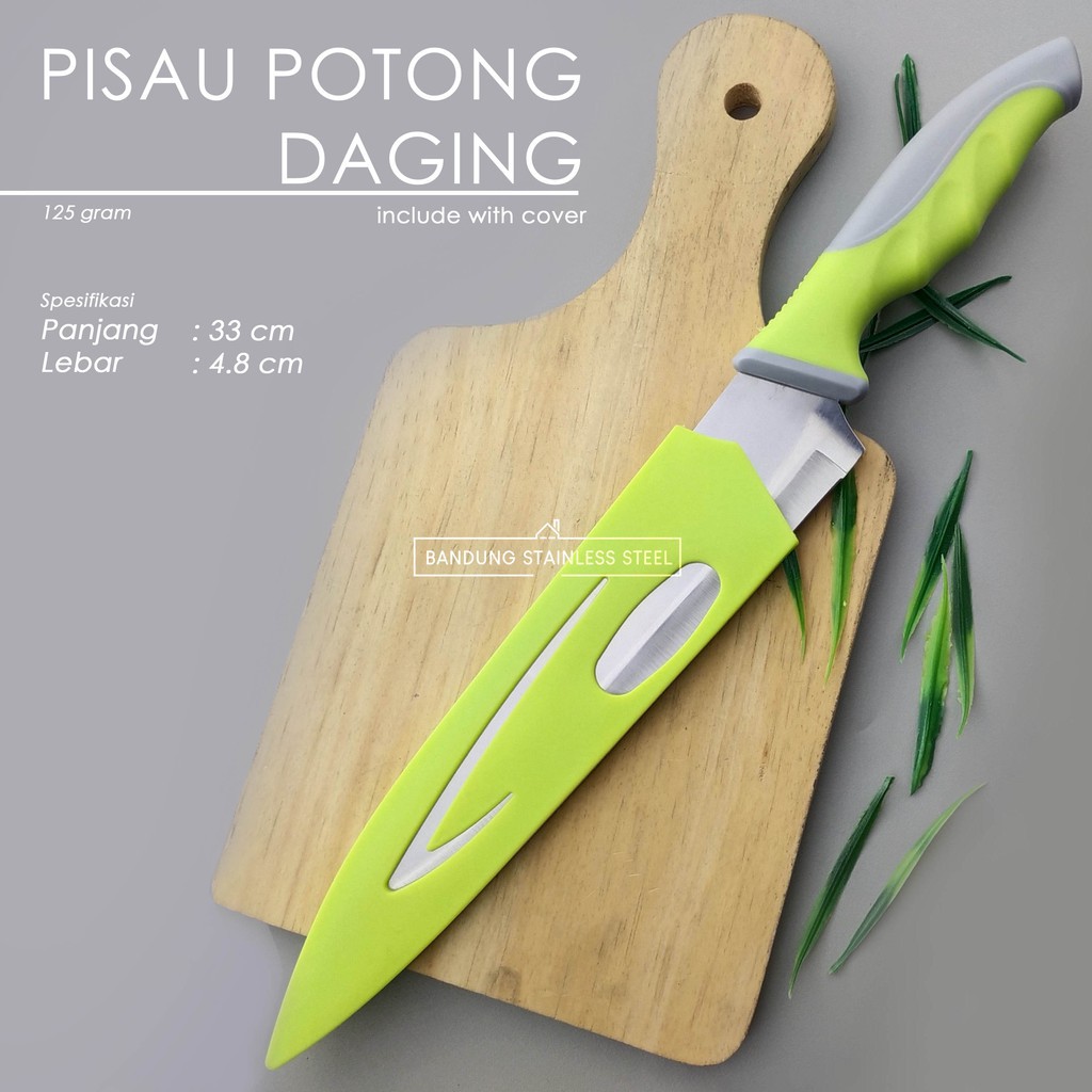 Pisau Daging Stainless Besar Cap Dua Ikan