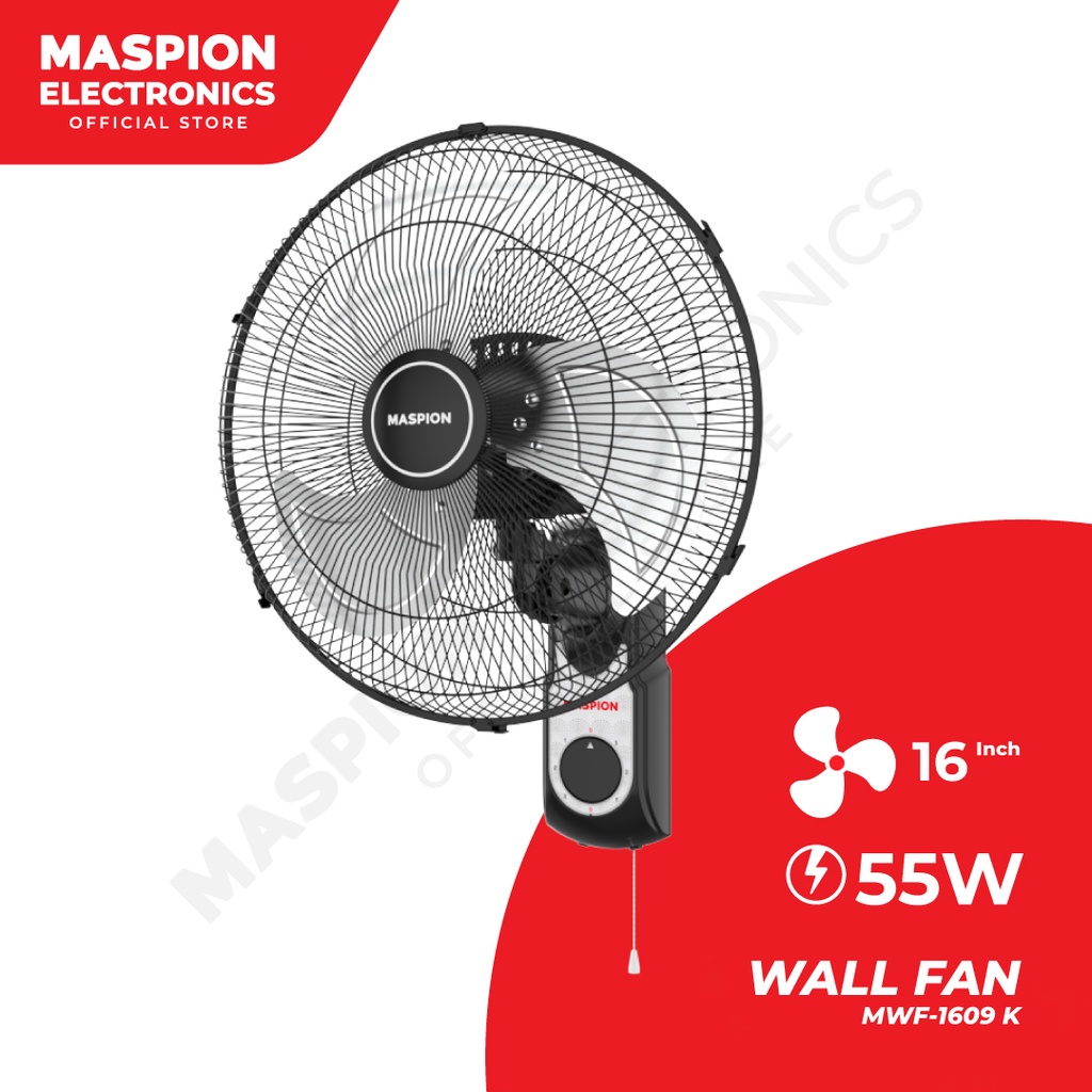 MASPION WALL FAN MWF 1609 K KIPAS ANGIN DINDING 16 INCH