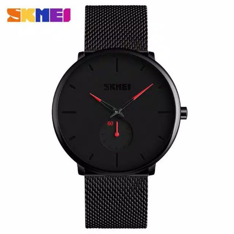 jam tangan pria tipis. ada jarum kecil. skmei 6185 bisa COD