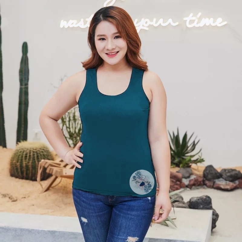 Singlet Wanita Jumbo / XXL / Tanktop Cewek Tali Lebar XXL-Tosca