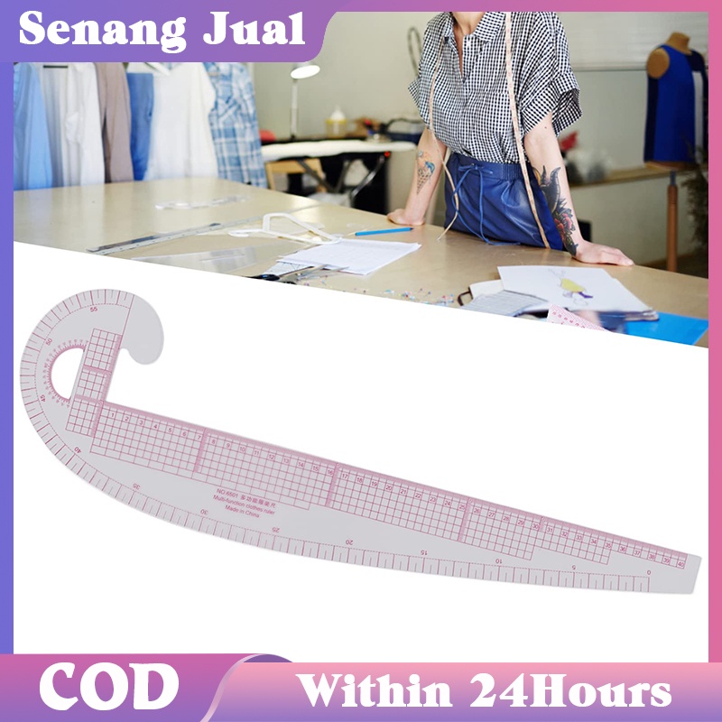 

58cm Penggaris Jahit Penggaris Rotring Skala Pola Baju Lengkung 6501 Penggaris Plastik