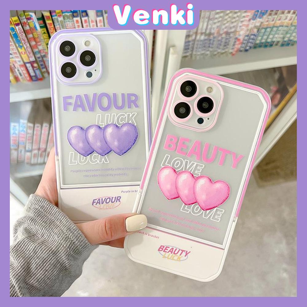 iPhone Case Acrylic Invisible Folding Stand Silicone Soft Case Airbag Shockproof Camera Cover Heart Cute Compatible For iPhone 11 Pro Max 13 Pro Max 12 Pro Max 7Plus xr XS Max