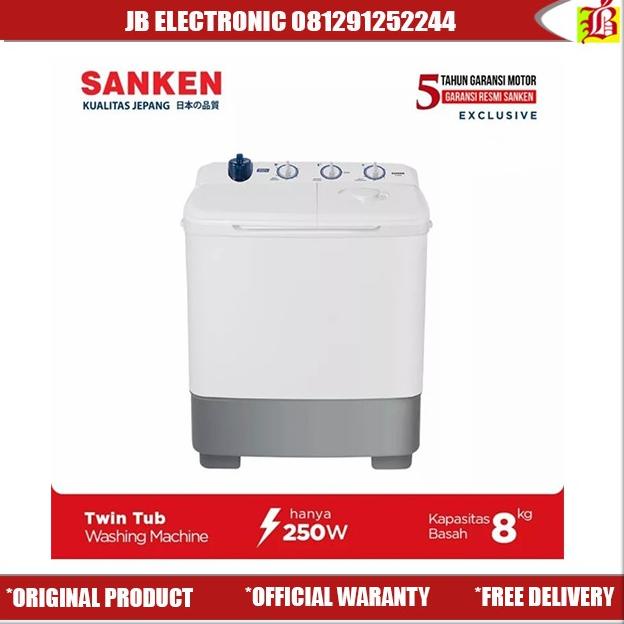 Sanken Mesin Cuci 2 Tabung 8 KG SANKEN TW-880 TW880 TW 880 TW880N