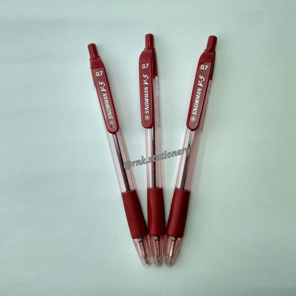 

PULPEN SNOWMAN V5 FINE POINT 0.7 MM CETEK PEN BALLPOINT - RED/ MERAH