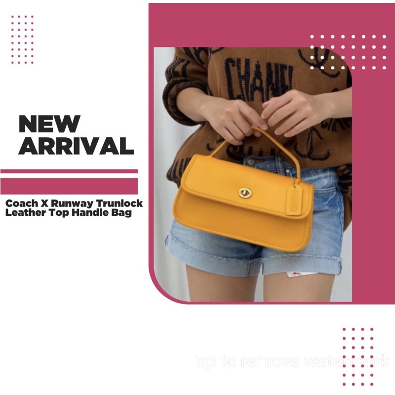 Coach X Runway Trunlock Leather Top Handle Bag