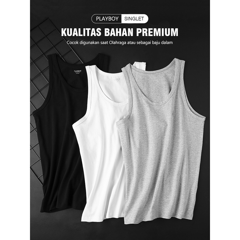 Kaos dalam Dewasa singlet tanktop pria Jumbo warna polos katun premium 2023