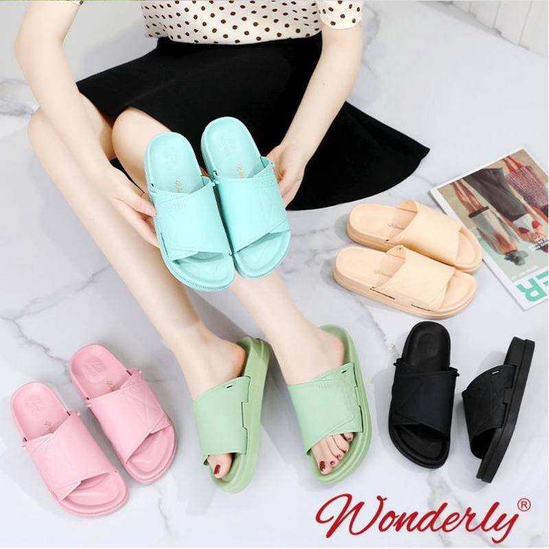 1962-A17 [WONDERLY] Sandal Slop Cewek / Sepatu Sandal Karet Wanita 2 in 1 / Sandal Wanita 2 in 1 Jelly / Sendal Wanita Wonderly / Sandal Selop Karet / Sandal Sepatu Karet