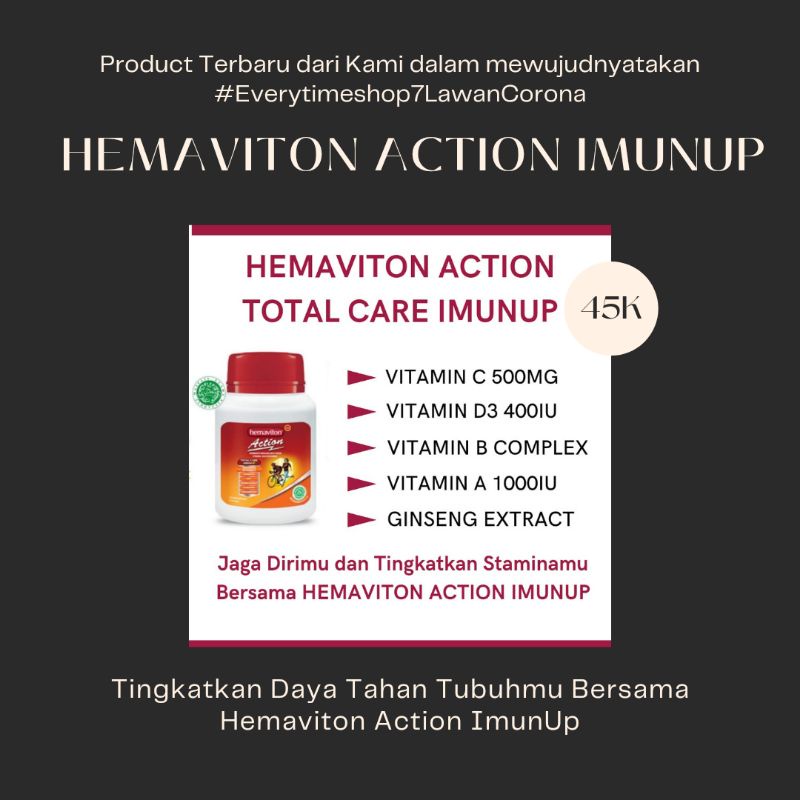 Hemaviton Action Total Care ImunUp Botol isi 30 Kapsul