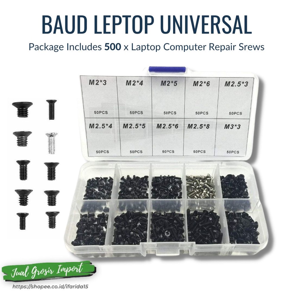 Baut Notebook Laptop Universal ASUS ACER DELL HP LENOVO TOSHIBA 500pcs