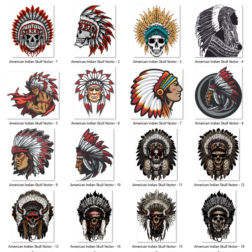 American Indian Skull Vector - Coreldraw