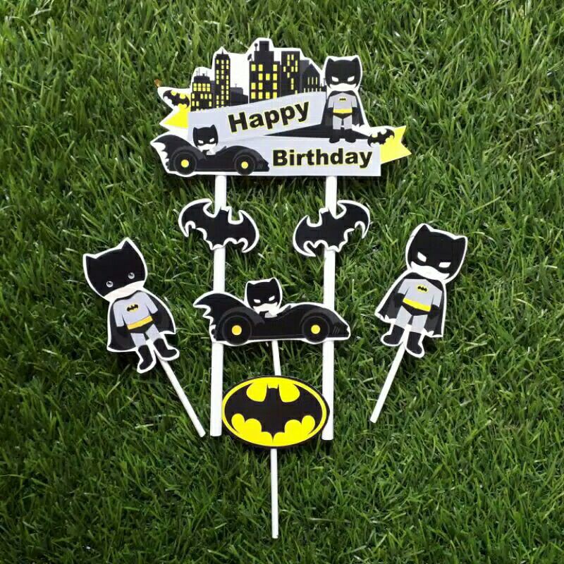 Jual Satu Set Topper Toper Cake Hiasan Kue Ulang Tahun Karakter Batman