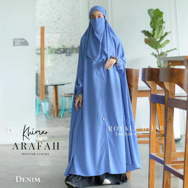 Arafah khimar  cocok untuk umroh bahan wolfish overhead ori royale