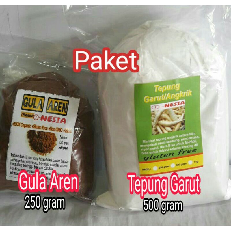 (READY) Paket Asam Lambung Tepung garut 500 gr dan gula aren 250 gr