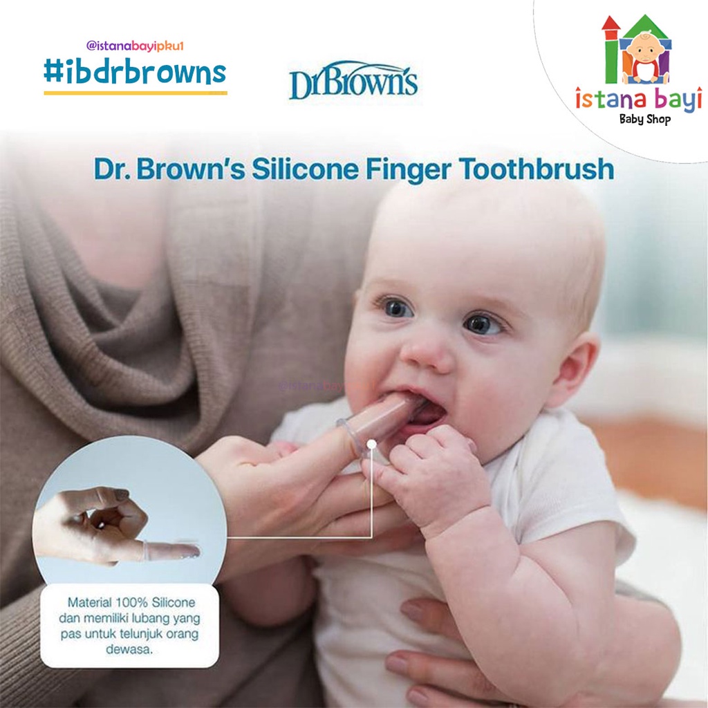 Dr.Brown's Silicone Finger Toothbrush with Case - sikat gigi bayi HG010