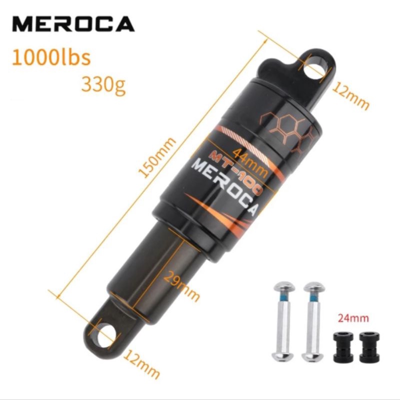 Meroca Rear Shock 150mm Rearshock Oil Spring 150 mm Belakang Sepeda MTB