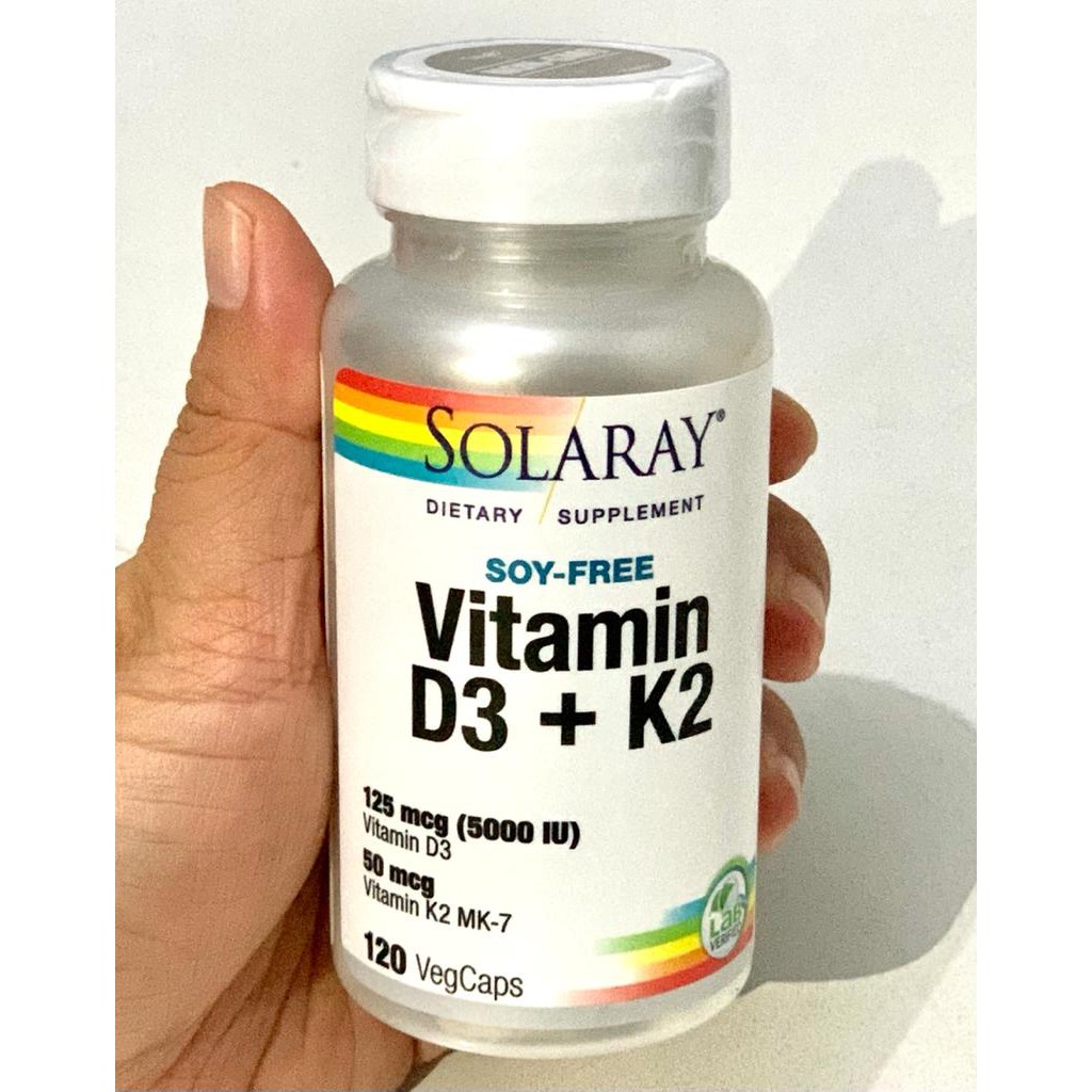 SOLARAY VITAMIN D3 K2 120 CAPS READY STOCK