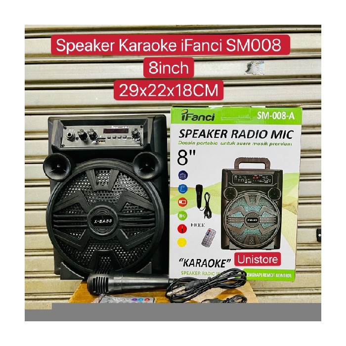 Unik iFanci sm008 Speaker karaoke speaker meeting bluetooth portable 8inch Murah